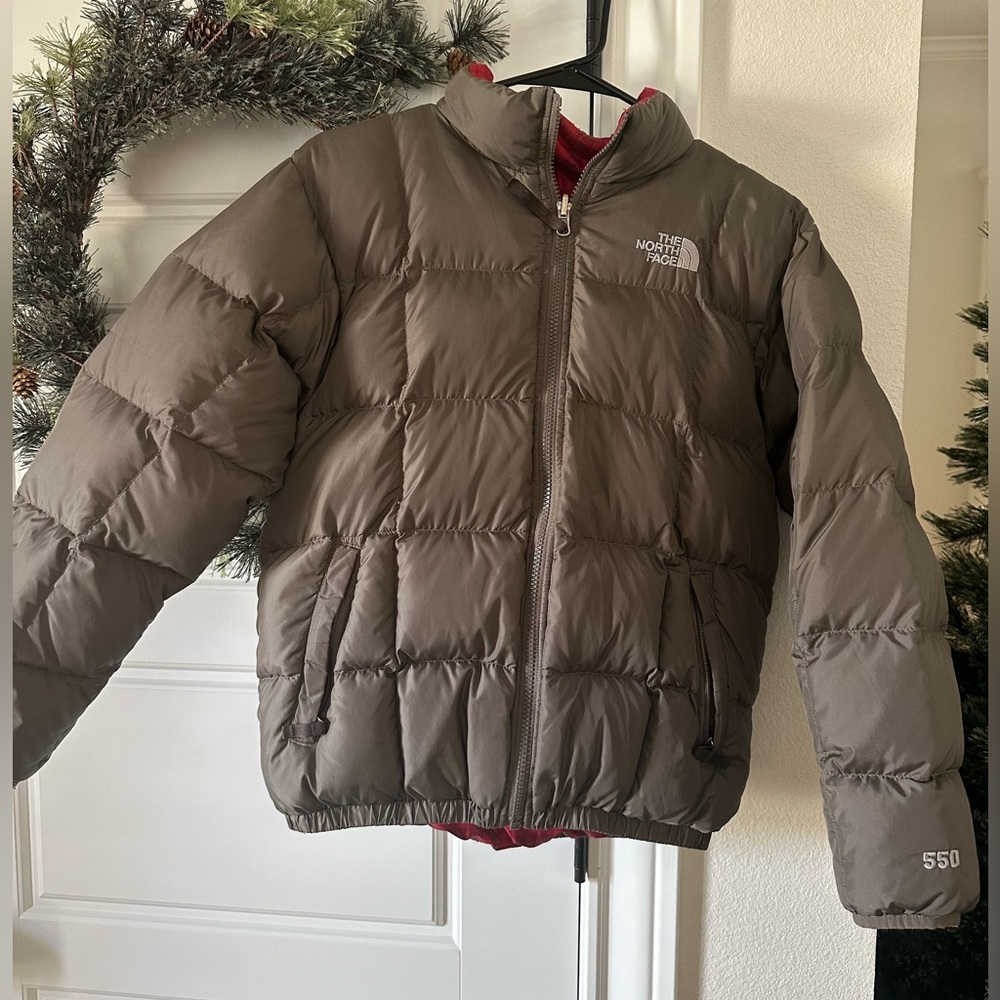 Boys North Face puffer jacket reversible size large 14/16